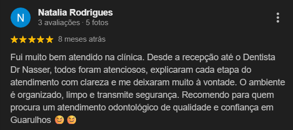 Avaliação Google — Odonto Prime